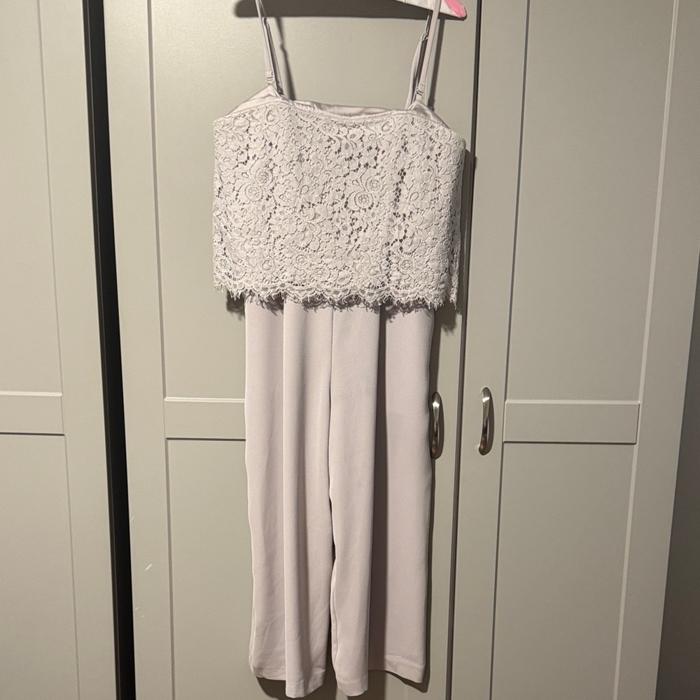 Lace Overlay Jumpsuit in Lavender